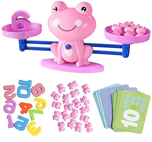 Montessori Mathematik-Spielzeug, Mathematik-Spielzeug, Math-Spielzeug, Math-Spielzeug, Lernspielzeug, Mathematik-Spiele, Geschenke für Kinder, 3, 4, 5, 6 Jahre (Pink)
