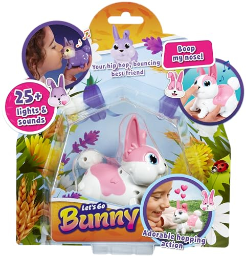 Animagic: Lets Go Bunny - Pink | Your Hip, Hop Bouncing Best Friend! | Interactive Walking Pet Bunny with Over 25 Lights and Sounds | For Ages 5+