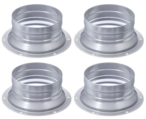 PATIKIL Raccord de Conduits, Bride de 4, Lot de 4, Bride d'Échappement de Tuyau, Raccord d'Entrée et de Sortie en Métal, Plaque de Montage de Conduits Pour Le Chauffage, Système HVAC