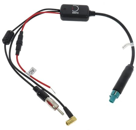 Dietz DZ_2726_04 - Aktiver DAB/UKW Antennensplitter - Fakra (Stecker) auf SMB/DIN (Buchse)