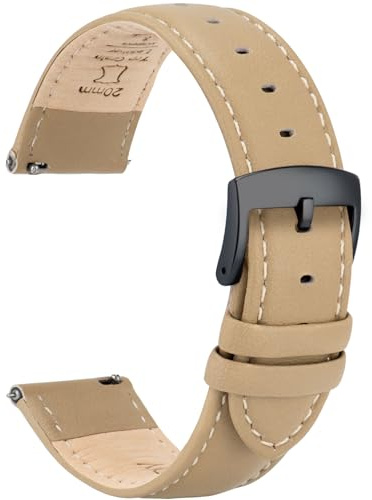 OTTOODY Leder Uhrenarmbänder 22mm 21mm 20mm 18mm 16mm Armband, Schnellverschluß Eleganten Leder Uhrenarmband für Damen Herren, Hochwertige Ersatz Leder Armband für Uhr & Smartwatch