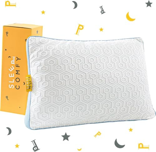 SLEEP COMFY Almohada cervical de lujo, almohada de espuma con memoria, Öko-Tex, ergonómica, ortopédica, para dormir de lado, para dormir boca abajo, de lado, SC-001