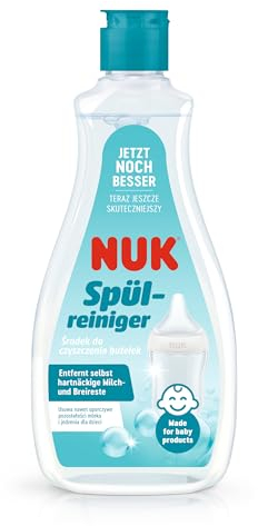 NUK Diskrengöring för babyflaskor | 500 ml | Perfekt för rengöring av babyflaskor, nappar och tillbehör | doftfritt rengöringsmedel | pH-neutral | 100% återvinningsbar flaska