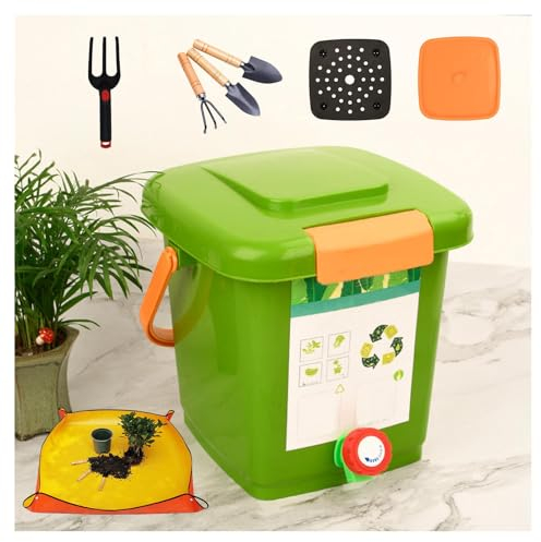 Compost Bin Kitchen 2/2.6/4/5 Gallon Composter Kitchen Counter Easy to Clean with Sealing Cover Composter Indoor,Style1(8L)-2Set