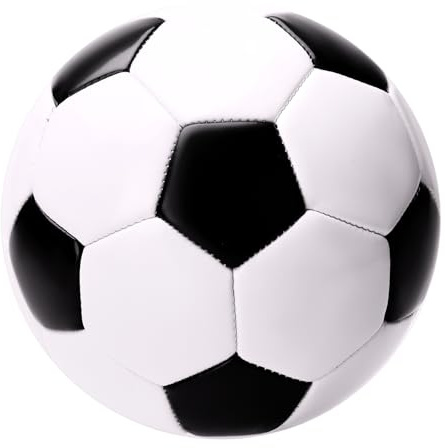 U&C Planet Fußball Größe 5 für Training mit Pumpe | Design Schwarz-Weiß mit hoher Sichtbarkeit, geeignet für alle Außenplätze. Oberfläche aus PVC, stoß- und abriebfest