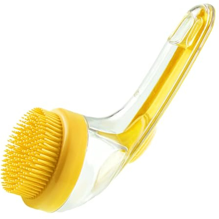 Hunde-Shampoo-Bürste – -Bade-Massagebürste mit langem Griff mit Seifenspender, weiche Silikonborsten, multifunktionales Hundeshampoo, Schrubber, Haustierpflegebürste zum Baden