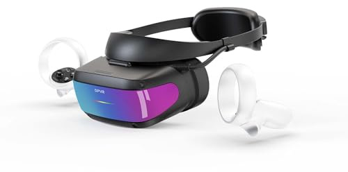 DPVR E4 VR Casques PCVR avec contrôleur, casque de réalité virtuelle pour jeux PC, prend en charge les jeux SteamVR