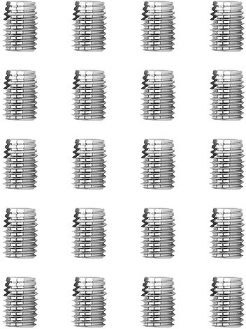 Risegun Set di 2 inserti filettati scanalati, chiavistello per cancello della barca, telaio quadrato di ricambio per porta a cerniera da 1 a 3,2 cm, 20 pezzi M6 x 1,0 M10 x 1,5 L14 mm filettatura in