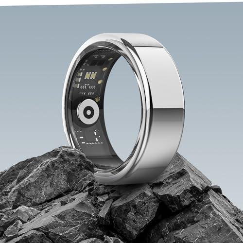 DEKELIFE Anillo Inteligente Hombre Mujer, Smart Ring Monitor de Sueño, Pulsometro, Rastreador/Monitores de Actividad, 100+ Modos Deportivos IP68 Impermeable Podómetro iOS Android, Tamaño 13, Plata