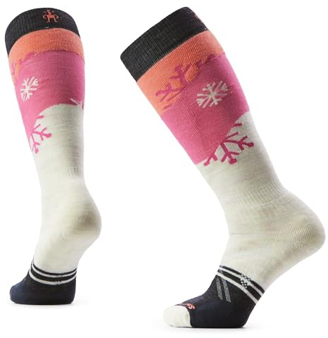 Smartwool, Women's, Ski Full Cushion Snowpocalypse Pattern Over The Calf Socks, Moonbeam, Medium