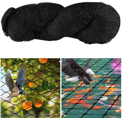 HIULLEN 15m x 7.5m Vogelschutznetz, Vogelnetz Stabil Volierennetz Vogelnetz Engmaschig mit 5 x 5cm Maschenweite, Teichnetz Gartennetz Teichabdecknetz für Schützt Obstbäume und Gemüse vor Vogelfraß