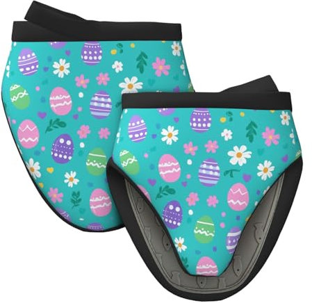 Mexpekil Ofenhandschuhe mit Ostereiern, hitzebeständig, Silikon, Ofenhandschuhe, Mini-Ofenhandschuhe zum Kochen, Backen, Grillen, 1 Paar