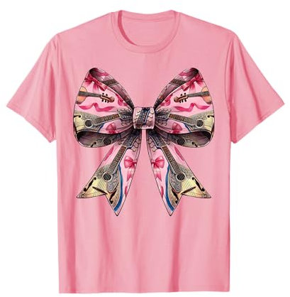 Instrument de mandoline avec nœud à coquette Rose T-Shirt