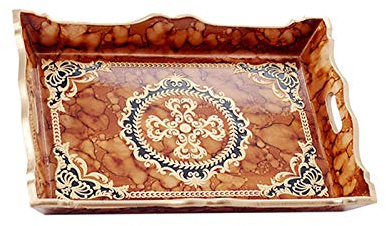 CAFIEDR Platos para exhibición de Dulces, frutero de Estilo Europeo, frutero Creativo de Madera, Bandeja Rectangular para Mesa de Centro, Bandeja para Aperitivos, Pan y(Metro)