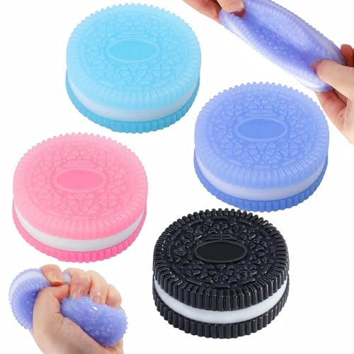 WIKIMO 4 Stück Taba Squishy Squeeze Toy, Squishy Anti Biscuit Stress Relief Toy, Keks Stressabbauspielzeug Squishy Spielzeug für Stressabbau (Grundmodell)