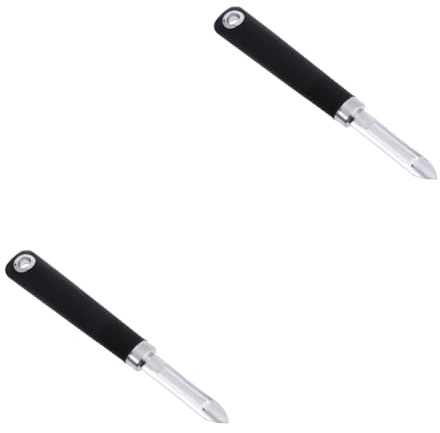 Ipetboom 2 Pezzi Pelaverdure Multifunzione Acciaio Inossidabile Utensile per Frutta Design Non Swivel Facile da Usare e Resistente