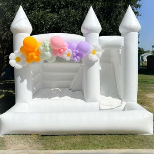 Kommerzielle Hüpfburg für Outdoor-Hochzeit, Party, weißes Hüpfhaus für Kindergeburtstage, Veranstaltungen, Geburtstagsgeschenk