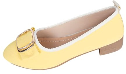 Donna Morbido Piatto Senza Allacciatura Ballerina Scarpe da Passeggio Moda Punta Quadrata Fibbia Pelle Scarpe Décolleté Tacco Grosso Ballerine Sneakers Donna Estive
