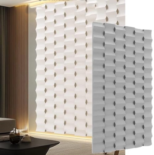 Paneles De Pared 3D De PU para Decoración De Interiores, Azulejos Texturizados 3D En Aerosol Ladrillos Perfilados De PU Impermeables para Salas De Estar, Hoteles Y Oficinas(Gris Claro,5PCS)