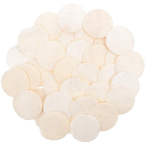 jojofuny 36 Stück Natürliche Luffa Gesichtspeeling Pads 55X55cm Sanftes Peeling Gesichtsschwamm Wiederverwendbar für Hautreinigung und Spa
