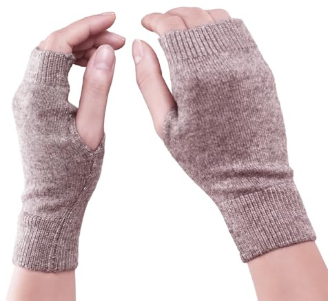 Pryon Wrist Warmers,Cashmere Fingerless Gloves Mittens Women Thermal Hand Winter Wool Mitten Heated Mitts Soft Glove Knit Cold Cover,for Ladies Womens Typing Warmer Indoor Girls Mens Christmas