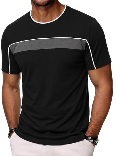 Quoboquo Maglietta da uomo, leggera, traspirante, girocollo, a maniche corte, estate, alla moda, S - 3XL