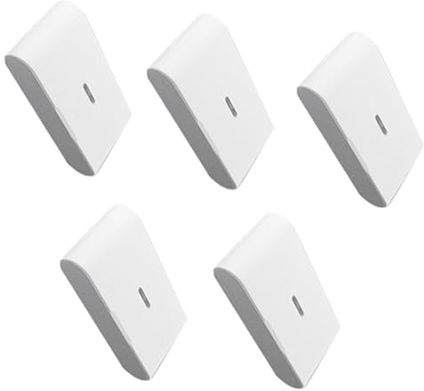 susaa Détecteur de Bris de Vitre Sans à Vibration 433MHz, Sensibilité Réglable, Compatible avec les Systèmes D'Alarme, 5 Pièces