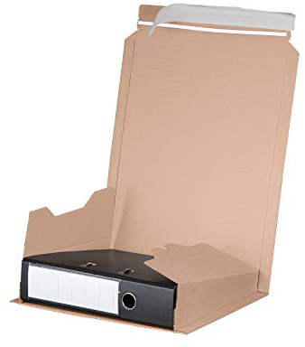 Smartbox Pro Versandkarton für Ordner (verschließbar mittels Klebestreifen, Innenmaß 320 x 35-80 x 290 mm)