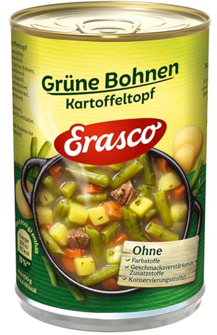 Erasco Grüne Bohnen Kartoffeltopf 3er Pack (3 x 400g), In rund 5 Minuten fertig – Mit viel Gemüse und Rindfleisch und ohne Schnickschnack