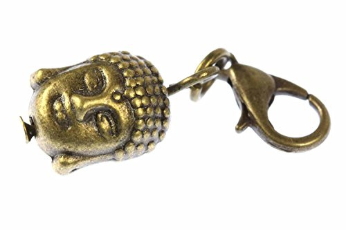 Miniblings Buddhakopf Charm Charms Buddha Yoga Bronze | Anhänger zum Kombinieren, in Berlin montiert, liebevoll zusammengesetzt