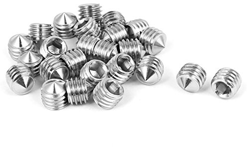 sourcing map Vis Pointeau Conique pour Poignée de Porte Vis Sans Tête Hexagonale M8x8mm Acier Inox 25pcs