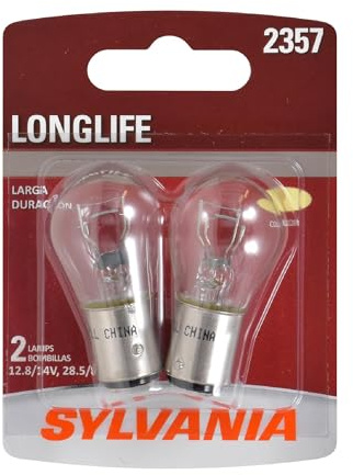 SYLVANIA 2357 Long Life Miniature Bulb, Daytime Running Light, 2 Bulbs