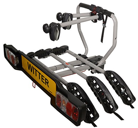 Witter Towbars ZX203 Portabiciclette imbullonato con gancio di traino per 3 biciclette – Carico massimo di 51 kg – Lightboard per prese a 13 pin
