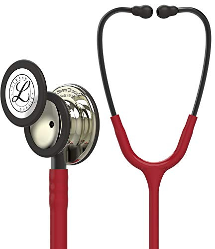Littmann Classic III Stethoskop, 5864, Schlauch Burgunderrot | Champagner-Thorax, Smoke Schaft und Smoke Bogen. Für Ärzte, Krankenschwestern und Medizinstudenten