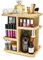 Sorbus Organizador de maquillaje de 360°, carrusel de almacenamiento de maquillaje de madera de bambú para cosméticos, cuidado de la piel, organizador de maquillaje giratorio para tocador,
