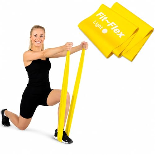 Fit-Flex Resistance Exercise Band - 2m Length - 3 Flex Options – Pilates, Yoga, Rehab, Stretching, Strength Training (Light)