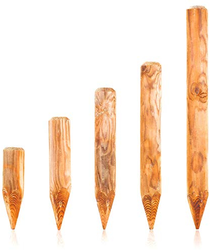 BooGardi Palisadas de madera redondas, 39 tamaños, diámetro de 10 cm, longitud: 30 cm, madera de empalizadas como borde de cama, borde de banquete y borde de césped