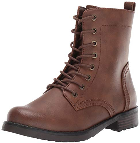 Amazon Essentials Damen Kampfstiefel mit Schnürung, Cognac, Größe 43