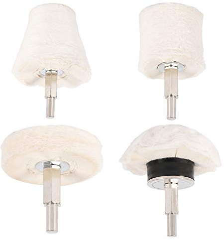 4pcs Polishing Buffing Pad Buffing Wheel Drill Kit Mop Cone Cylindrical Mushroom Wheel Grinding Head with 1/4 Handle for Car Motorcycle Wheels Grinder Polisher