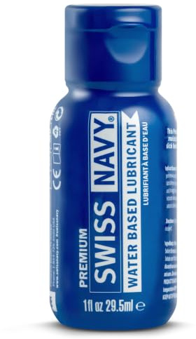 Swiss Navy Premium Water-Based Lubricant - 1 oz - Lubricating Gel for Men, Women & Couples - Toy Safe - Non-Staining Formula - Compatible with Latex & Condoms