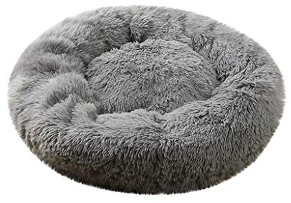 Smniao Hundebetten Plüsch Haustierbett Hundesofa Katzensofa Schlafplatz für Katzen Weicher Waschbar Katzenbett Hunde Mat (XXXL:Durchmesser 80cm, Grau)