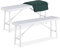 Relaxdays Set 2 Bancos Plegables Jardín, Asiento Terraza y Patio, Plástico, Banquillo Camping 42 x 100 x 25 cm, Blanco