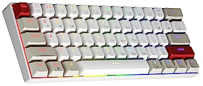 Newmen GM610 Gaming Mechanische Tastatur,Gaming Tastatur 60 Prozent Bluetooth/Mit Kabel,61 Tasten RGB Beleuchtung Hot Swap Anti Ghosting TKL Mini Keyboard für PC/Win/Mac,Blauer Schalter