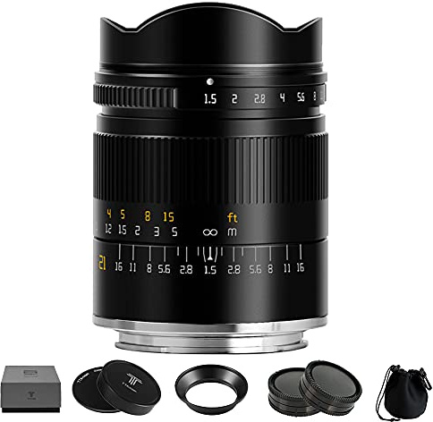 TTArtisan 21mm F1.5 APSH Full Frame Ultra Wide Angle Manual Focus Fixed Focus Camera Lens for Sony E Mount Mirrorless Camera Black