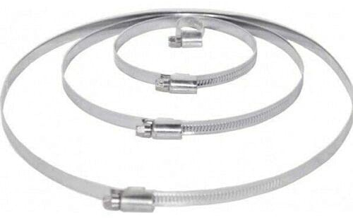 10 x Galvanised Metal Duct Clips/Pipe Tube Clamps/Hose Bands / W1. (160mm - 180mm)