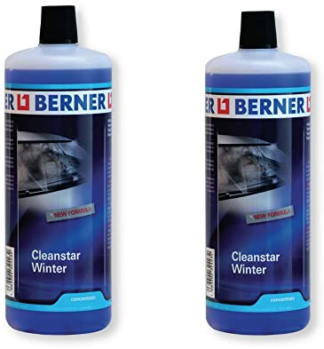 Berner 2 pz da 1 litro Liquido lavavetri, Estate e Inverno Non congela Fino a -52° Super concentrato Nuova Formula