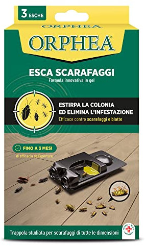 Orphea, Esca Scarafaggi, Insetticida Gel per Blatte, Estirpa la Colonia ed Elimina l'Infestazione, Confezione da 3 Pezzi