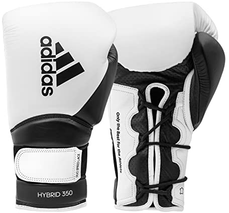 adidas Boxhandschuhe Hybrid 350 Duo Lace - White/Black - 12 oz