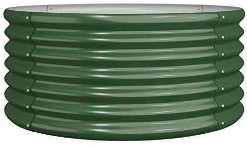 vidaXL Pflanzkübel Blumenkübel Hochbeet Blumenkasten Pflanzgefäß Pflanzkasten Blumentopf Garten Verzinkter Stahl 80x80x36cm Grün