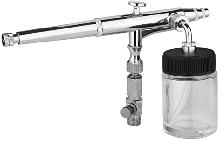 Samnuerly Farbspritzpistole Side Feed Gravty Siphon Airbrush Set für Modellbau Kunst Malerei mit G1/8 Adapterschlüssel 2 Flüssigkeitsbecher Container Airbrush Kit Sand Blaster Gun Kit